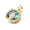 Brass Micro Pave Clear Cubic Zirconia Pendants CU-CBAF50C-01C-G03-2