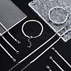 10Pcs 3mm 304 Stainless Steel Flat Snake Dome Herringbone Chain Link Bracelet for Men Women BJEW-UN0001-27-3