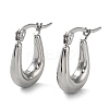 Non-Tarnish 304 Stainless Steel Oval Hoop Earrings for Women EJEW-P234-09P-1