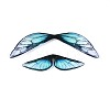 2Pcs Transparent Epoxy Resin Butterfly Wings Cabochons X-RESI-N045-08-2