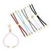 6Pcs 6 Colors Twisted Nylon Cord Silder Bracelets DIY-FS0008-93-2