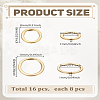 16Pcs 2 Styles 304 Stainless Steel Linking Rings STAS-LP0005-50-2