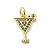 Brass Micro Pave Colorful Cubic Zirconia Pendants KK-H475-24G-03-1
