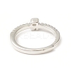 Clear Cubic Zirconia Initial Letter Adjustable Ring RJEW-C052-01P-R-3