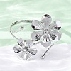 Flower Alloy Arm Cuff Bangles for Girl Women AJEW-A063-01A-P-3