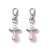 Angel ABS Plastic & Glass Imitation Pearl Pendant Decorations HJEW-JM01359-01S-1
