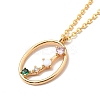 Colorful Cubic Zirconia Constellation Pendant Necklace NJEW-H166-01D-2