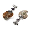 Natural Amethyst Fossil Snail Pendants G-F062-16-3