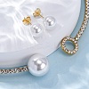 Round Plastic Imitation Pearl Stud Earrings & Cubic Zirconia Rhinestone Cuff Choker Necklaces Sets SJEW-U003-05G-3