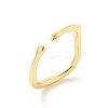 Brass Open Cuff Ring Components KK-G518-06G-02-1