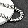 304 Stainless Steel Rectangle Link Chain Braceletes for Women BJEW-R022-01P-2