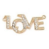 Alloy Crystal Rhinestone Word LOVE Connector Links Charms FIND-M052-09G-NR-1