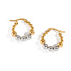 Stainless Steel Two Tone Round Hoop Earrings LS-FN9232-4