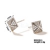 Shiny Delicate Stud Earrings with Vintage Pyramid Design and Full Rhinestones DN2291-1-1
