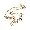 304 Stainless Steel Colorful Enamel Elephant and Fish Pendant Necklaces for Women NJEW-F346-04G-4