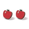 Natual Wood Easter Stud Earrings EJEW-C013-02G-2