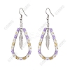 304 Stainless Steel Glass Seed Beads Dnagle Earrings EJEW-FS00078-1
