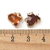 Brass Micro Pave Cubic Zirconia with Glass Charms KK-G517-11G-3