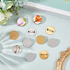 20Pcs 2 Colors PVD Vacuum Plating 304 Stainless Steel Brooch Cabochon Settings STAS-BBC0007-27-3