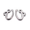 Gunmetal Plated Alloy Letter Pendants LS-PALLOY-J718-01B-U-1