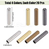 80Pcs 4 Colors Brass Aglets for Shoelaces KK-GF0001-16-2
