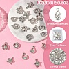 25Pcs 5 Styles Plastic with Resin Rhinestone Pendants FIND-YW0009-87-5