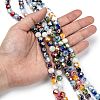 Faceted Round Handmade Millefiori Glass Beads Strands LK-R004-41-4