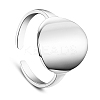 SHEGRACE Simple Design Rhodium Plated 925 Sterling Silver Cuff Rings JR329A-1