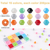 3000Pcs 15 Colors Baking Paint Glass Seed Beads SEED-SP0001-06B-2