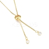 Brass Box Chains Slider Bracelet Making with Clear Cubic Zirconia Tiny Charms BJEW-N021-03-2