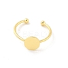 Brass Open Cuff Ring Components KK-G518-06G-03-2
