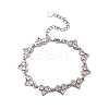 Heart Brass Micro Pave Cubic Zirconia Link Chain Bracelets BJEW-L715-01P-02-4