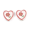 Floral Printed Porcelain Beads PORC-A033-01A-1