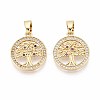 Brass Micro Pave Cubic Zirconia Pendants KK-T071-93G-1