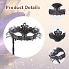 Plastic Rhinestone Masquerade Masks with Alloy Holding Stick AJEW-WH0270-891A-4