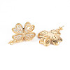 Brass Micro Pave Clear Cubic Zirconia Peg Bails Pendants KK-T062-156G-NF-2