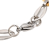 201 Stainless Steel Oval Link Chain Bracelets BJEW-B078-105GP-3