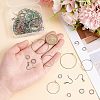 40Pcs 2 Style Ion Plating(IP) Rainbow Color 304 Stainless Steel Hoop Earrings Findings STAS-UN0039-05-4