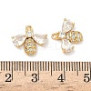 Brass Micro Pave Cubic Zirconia Bee Charms KK-A281-23G-01-3