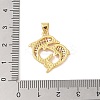 Brass Micro Pave Cubic Zirconia Pendants KK-E111-41G-02-3