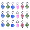 30Pcs Natural Colorful Tourmaline Dice Charms PALLOY-TA00366-3