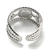 304 Stainless Steel Open Cuff Rings RJEW-C079-14P-01-3