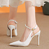 Glass Pearl Beads High-heeled Shoelaces HJEW-OC00059-6