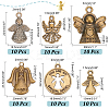 60PCS 6Style Angel Tibetan Style Alloy Pendants TIBEP-PH0001-64-2