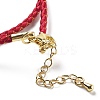 Polyester Cord Braided Necklace Makings MAK-L043-03G-12-3
