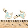 Light Gold Plated Alloy Enamel Pendants ENAM-M219-11KCG-01-3