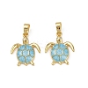 Brass Micro Pave Cubic Zirconia Pendants X-KK-C093-09G-02-1