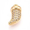 Brass Micro Pave Clear Cubic Zirconia Pendants KK-T075-04G-1