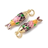 Brass Enamel Pendants KK-C143-44C-G01-2