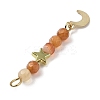 3Pcs 3 Styles Natural Carnelian Faceted Round Beaded Pendants PALLOY-JF03604-01-4